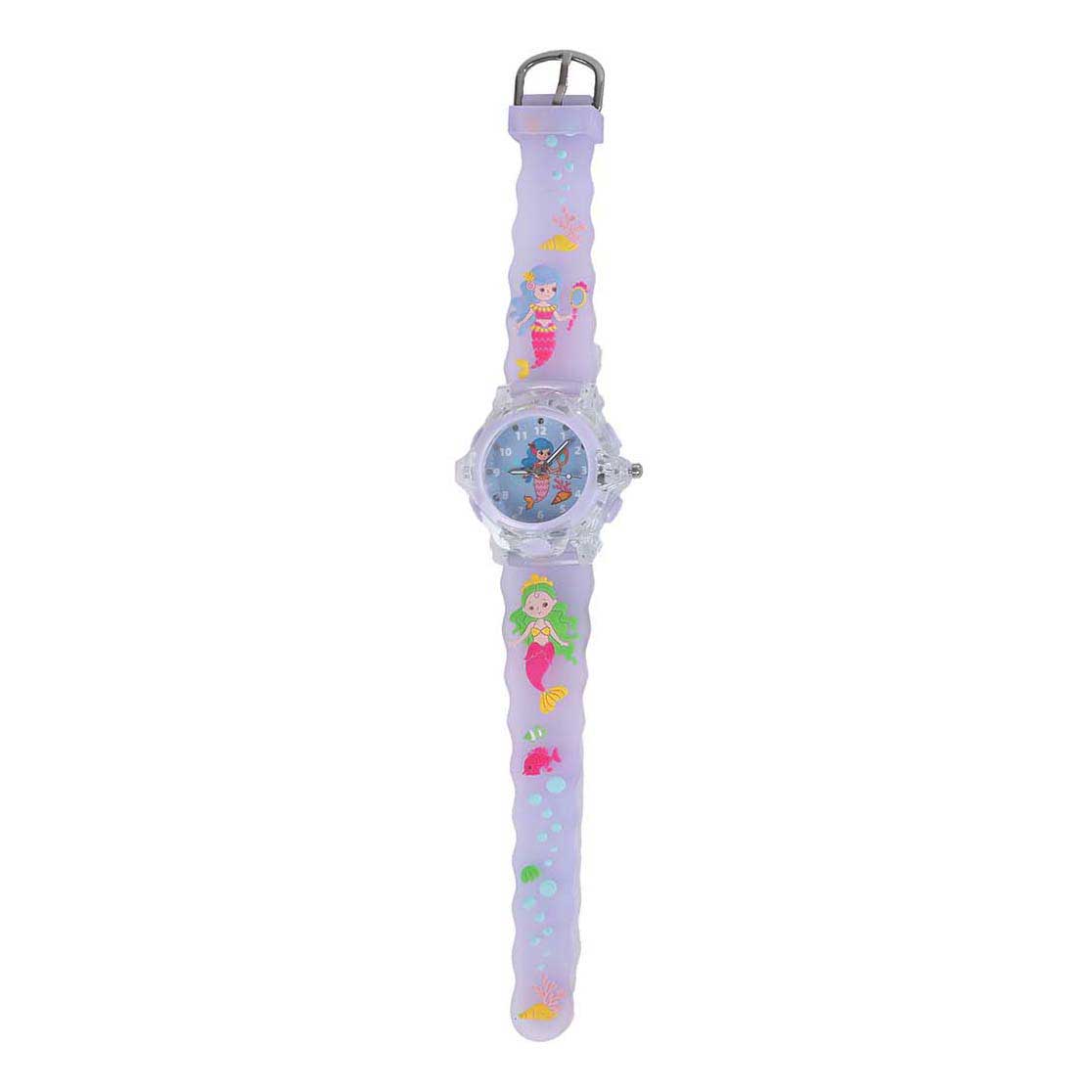 Montre analogique glamour avec sirène lumineuse - Violet
