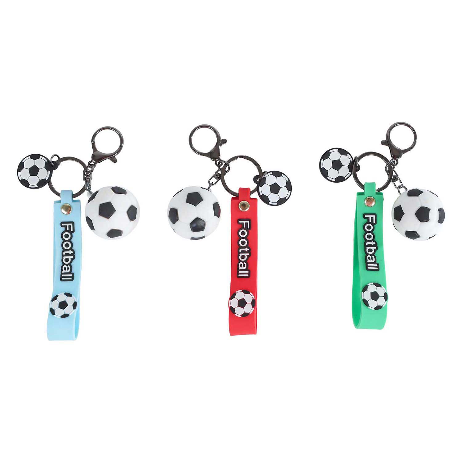 Porte-clés de football avec cordon et clip