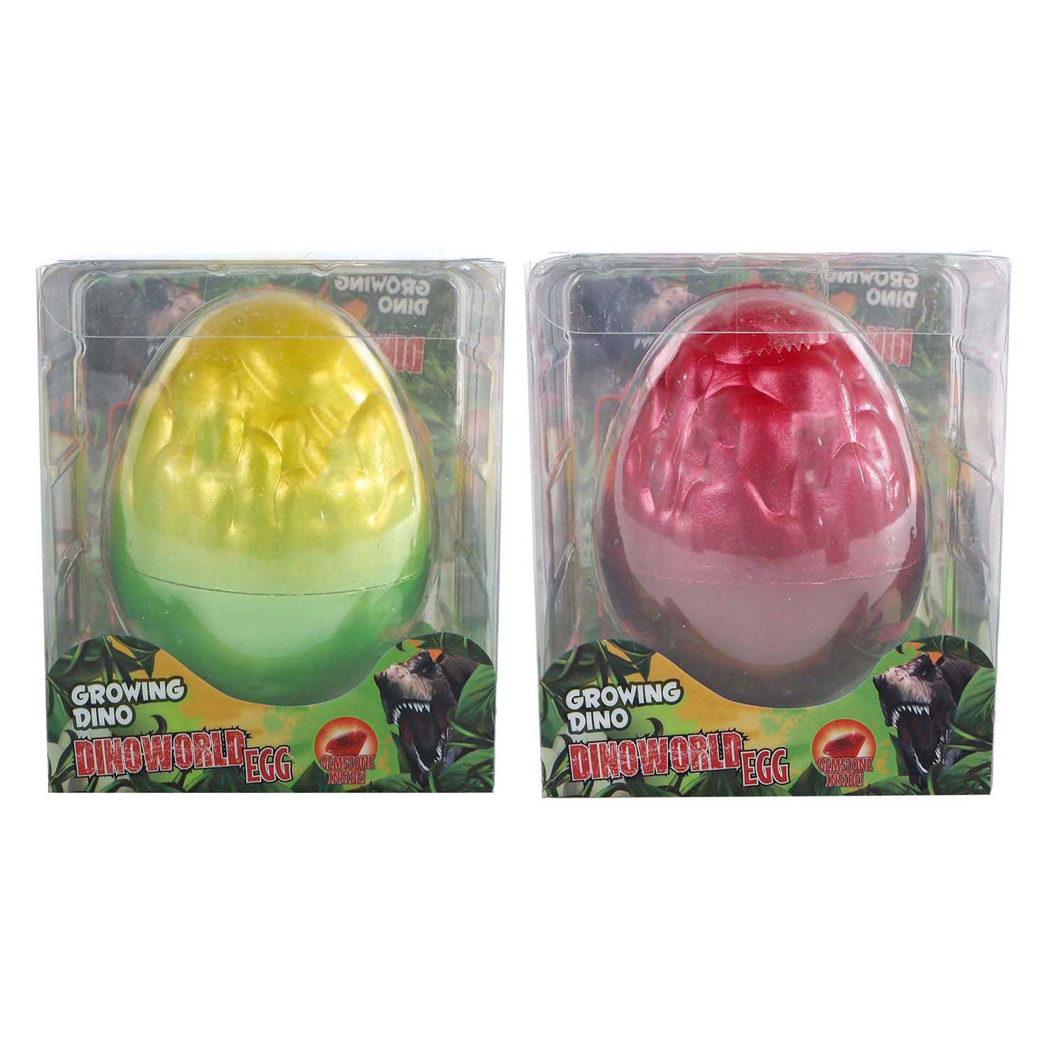 Œuf DinoWorld avec dinosaure en croissance et pierre précieuse 8 cm