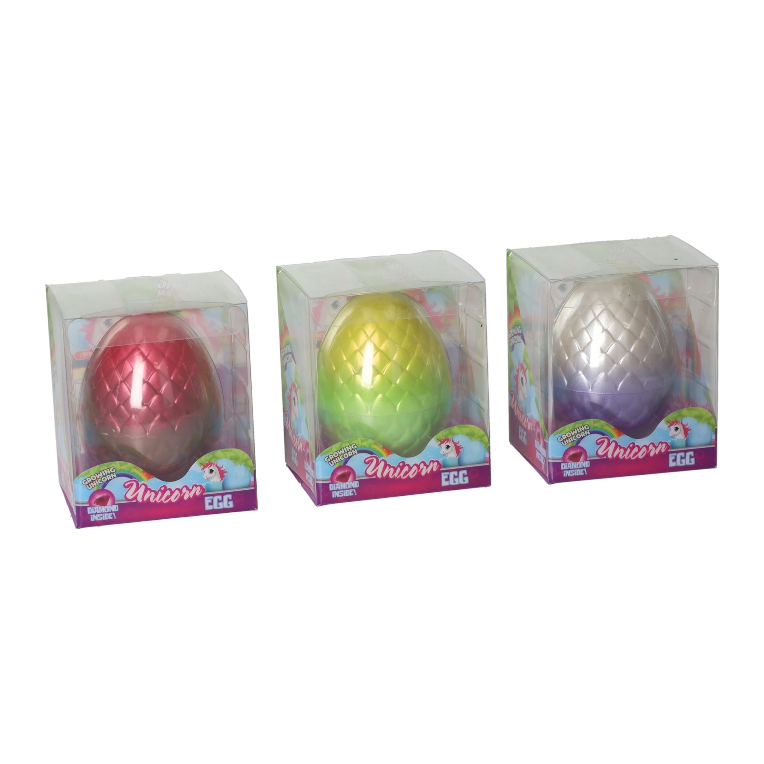 Œuf de licorne avec licorne en croissance et diamant - 8 cm