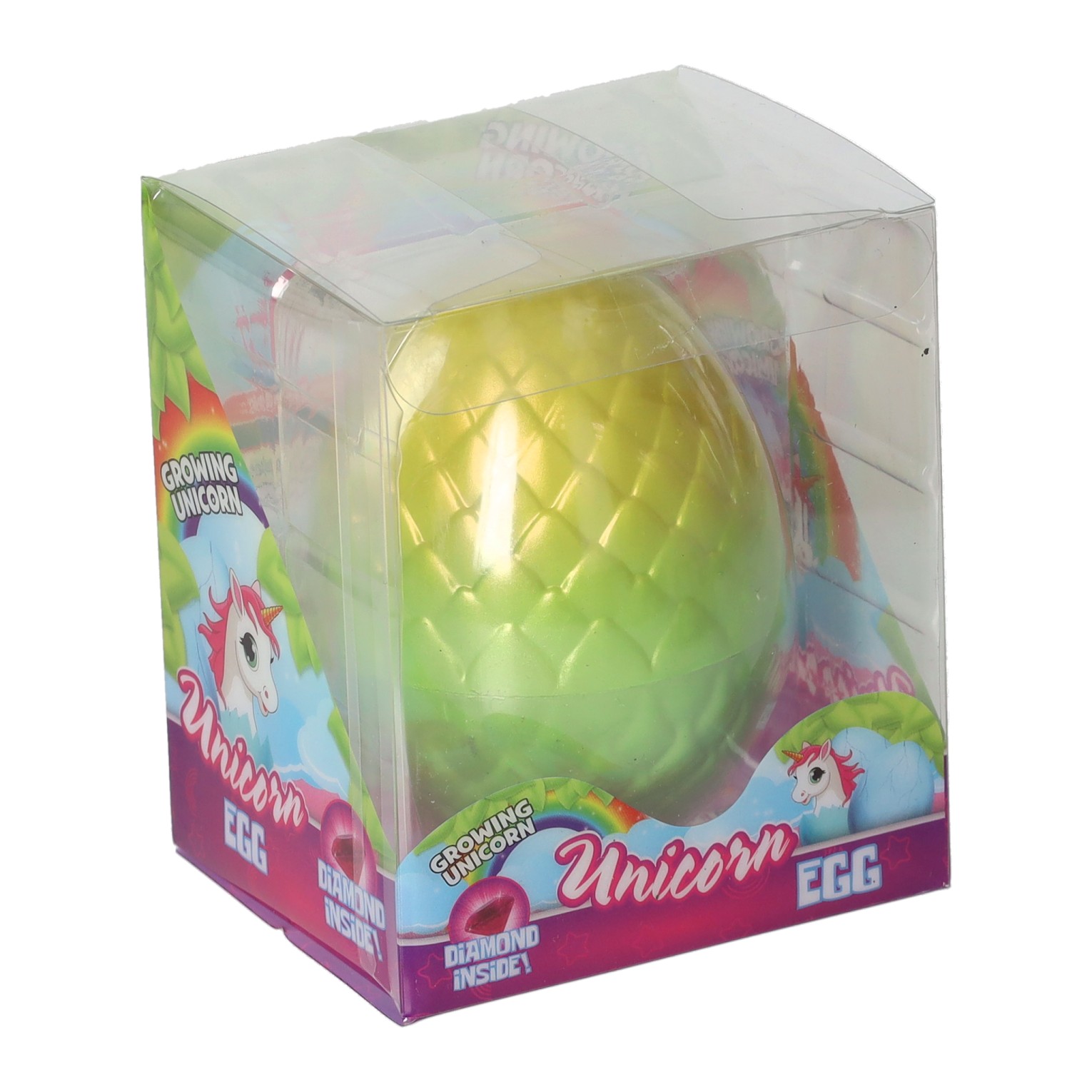 Œuf de licorne avec licorne en croissance et diamant - 8 cm