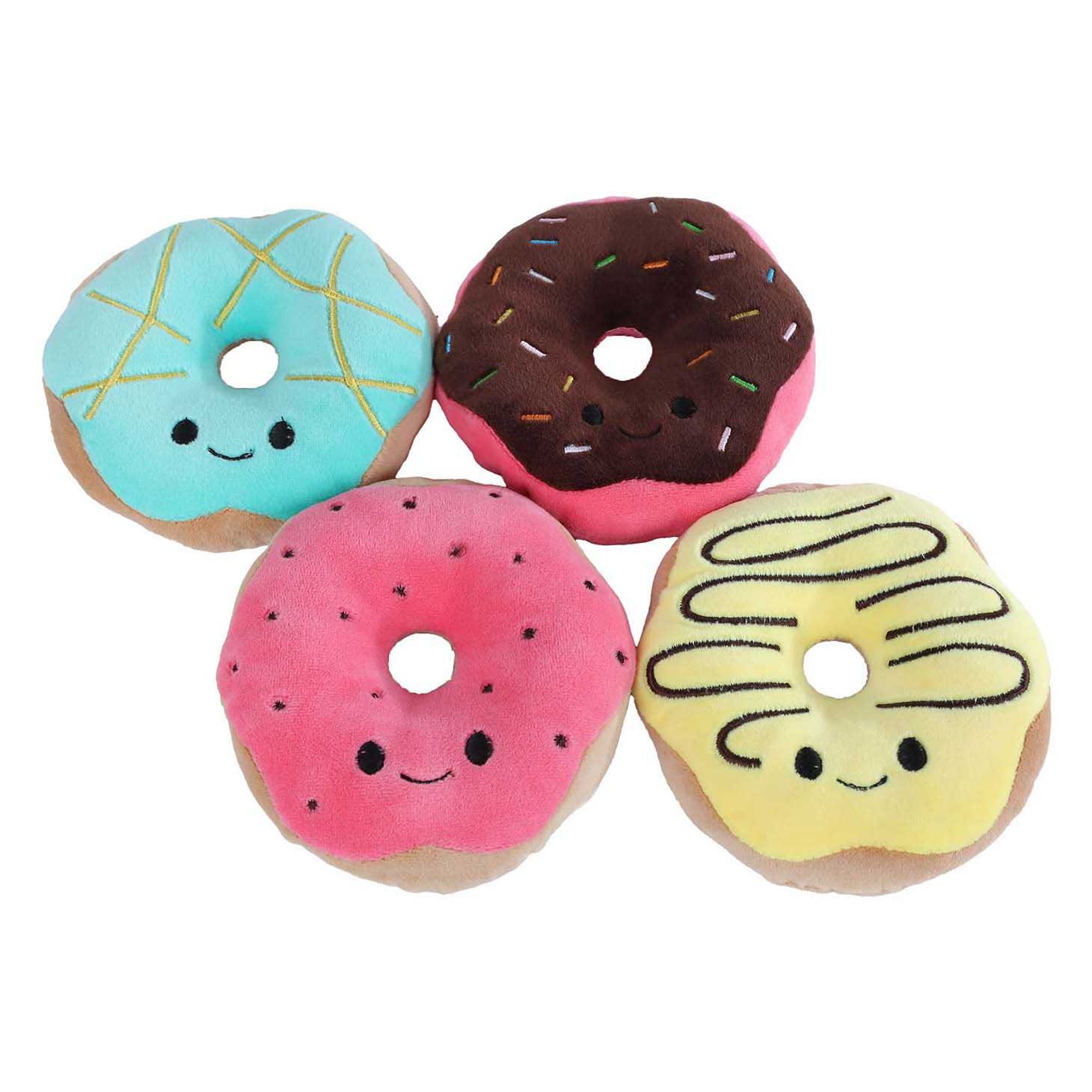 Peluche Fluffy Menu avec 4 Donuts - 40 cm