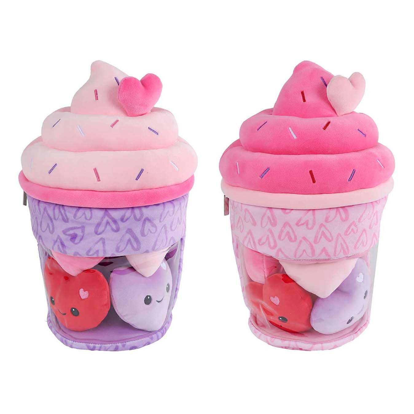 Peluche Menu Fluffy Glace avec 4 Cœurs - 36 cm