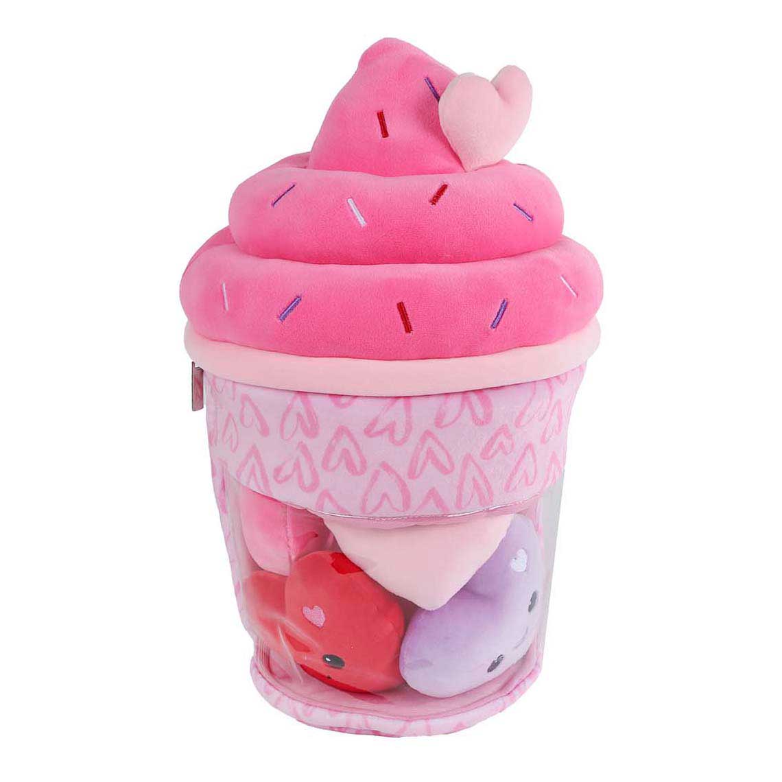 Peluche Menu Fluffy Glace avec 4 Cœurs - 36 cm
