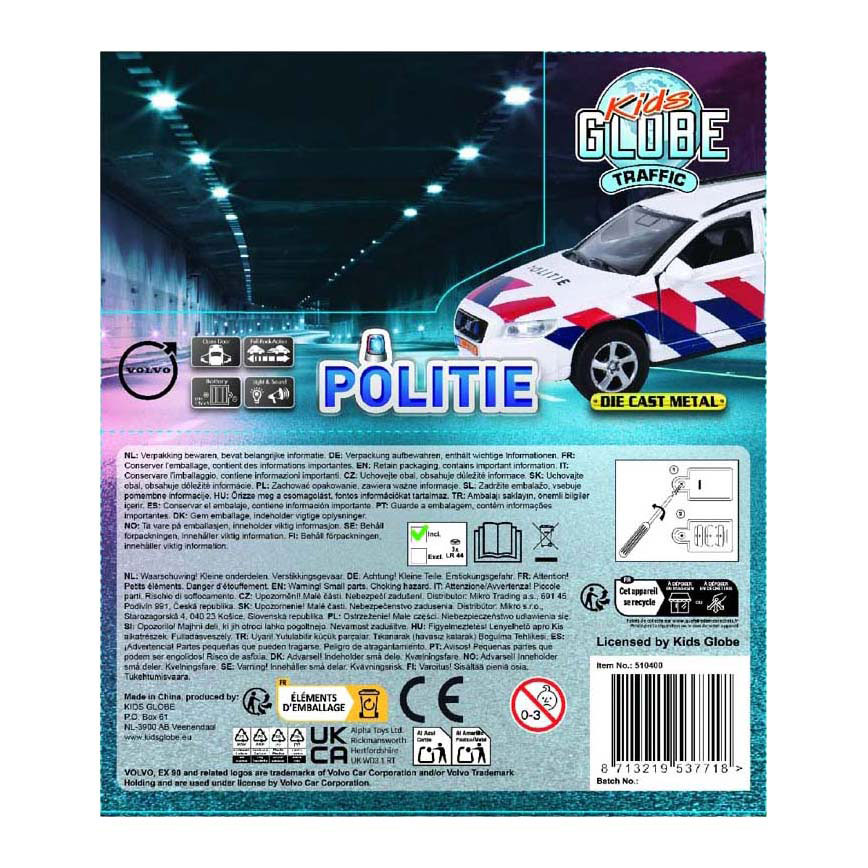 Kids Globe Politieauto Volvo EX90