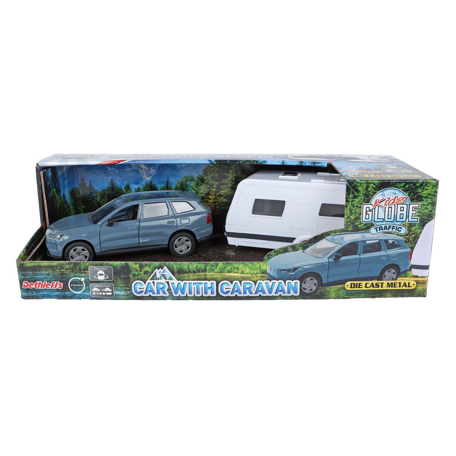 Kids Globe Volvo EX90 avec caravane Dethleffs