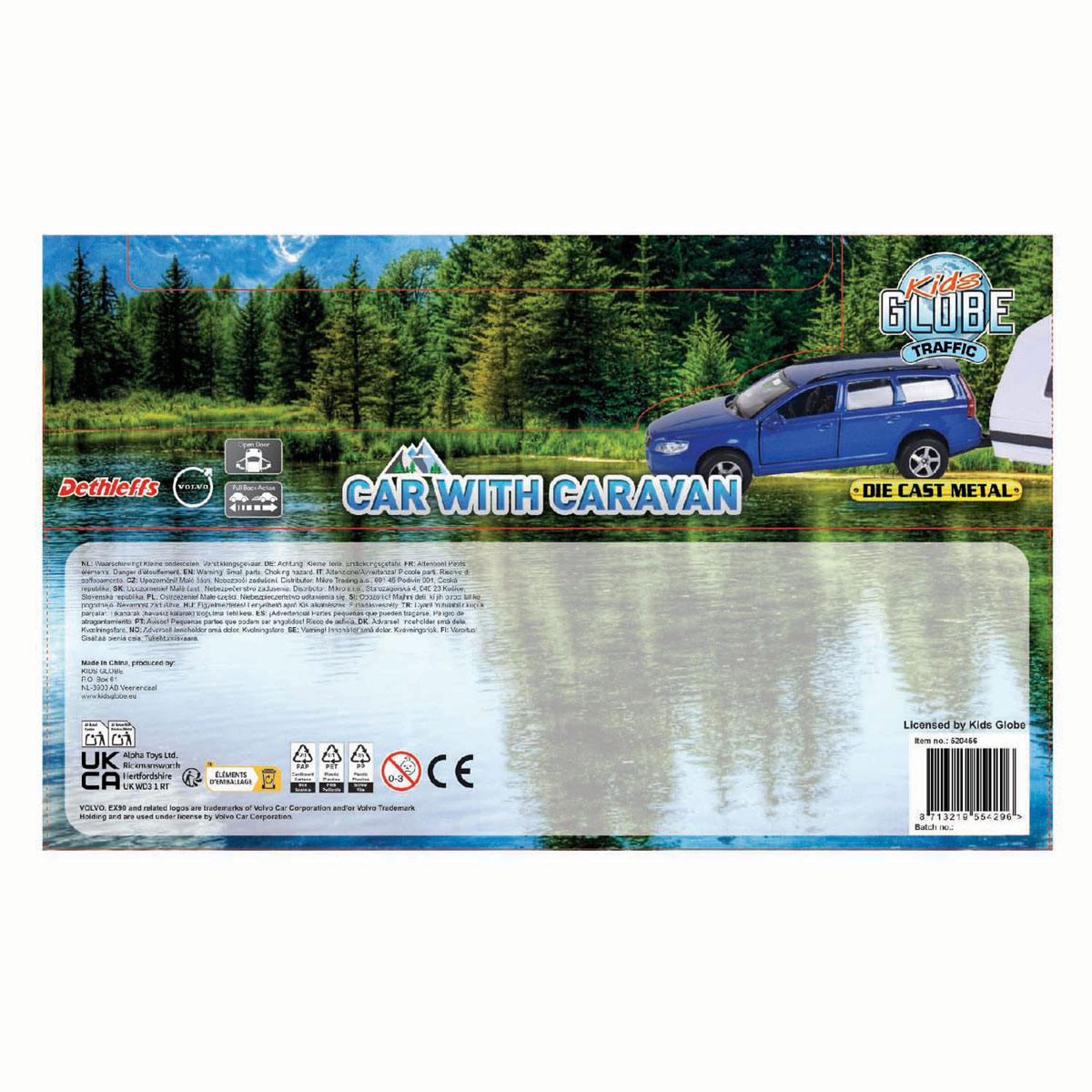 Kids Globe Volvo EX90 avec caravane Dethleffs