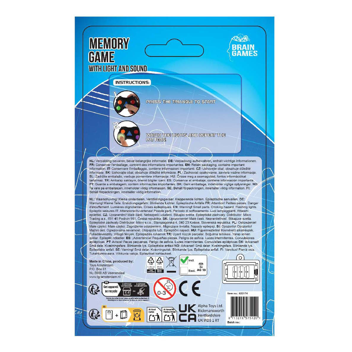 Brain Games Memory Game Licht en Geluid