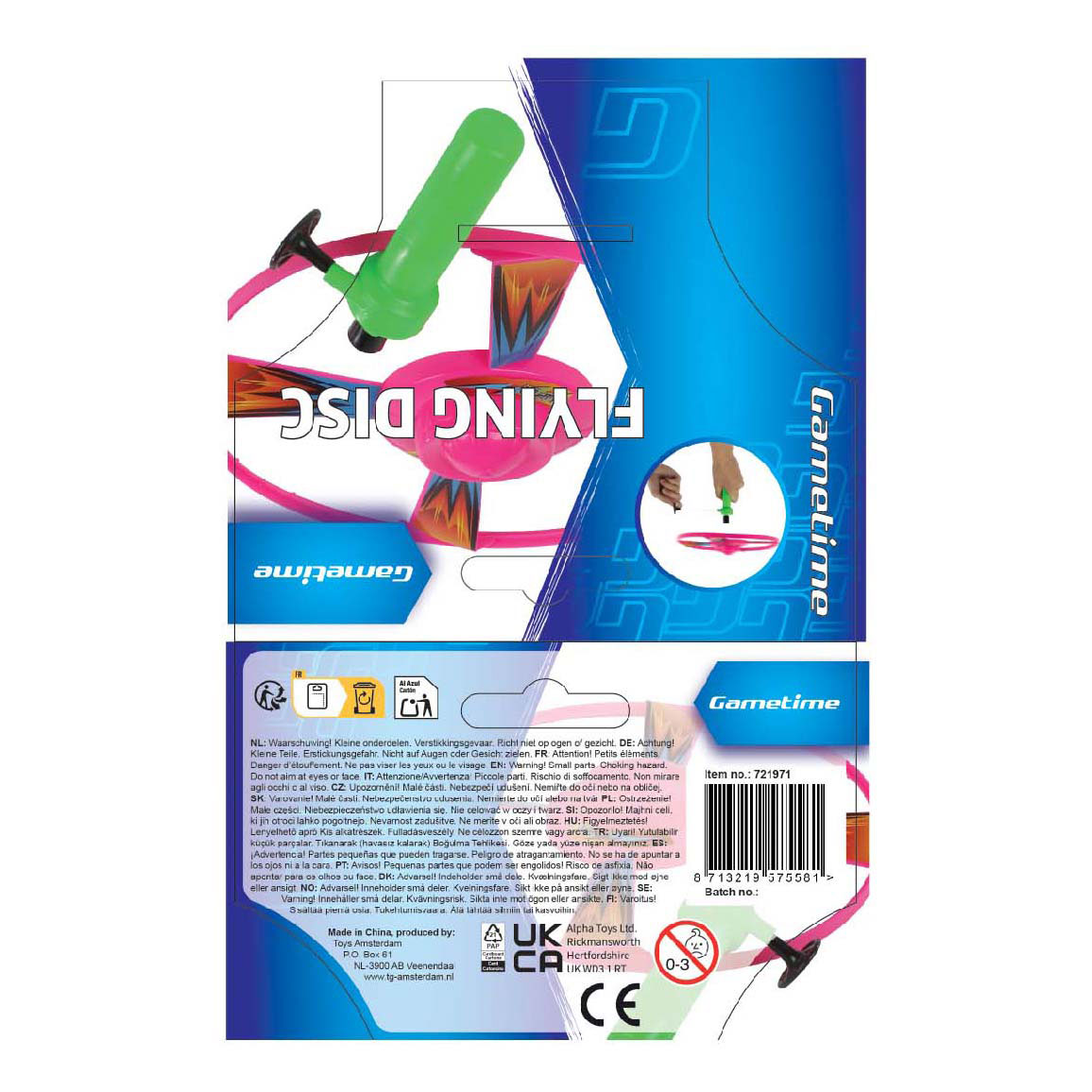 Gametime Vliegende Schijf met Trekkoord - 26cm