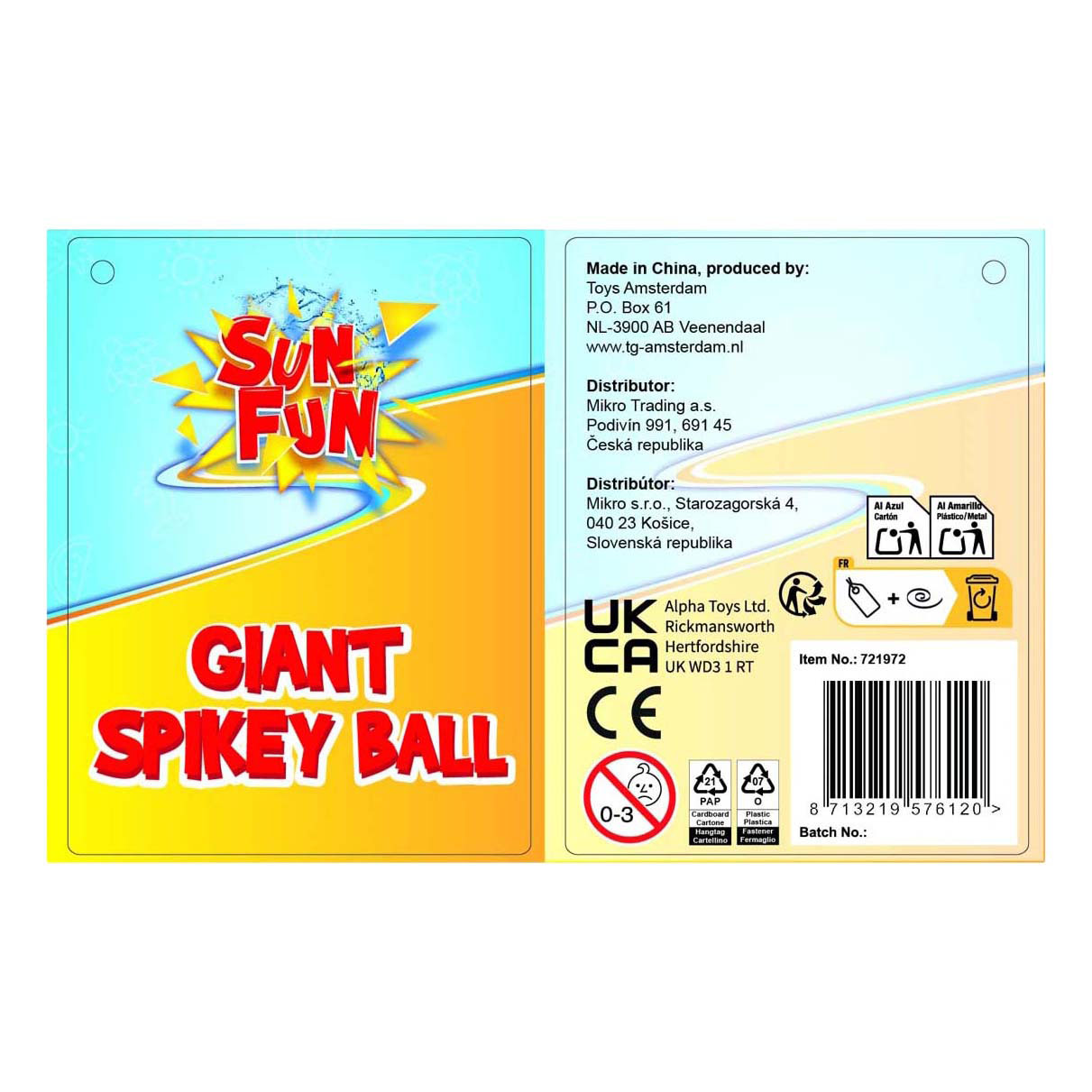 Sun Fun Regenboog Bal - 21cm Sun Fun Regenboog Bal - 21cm