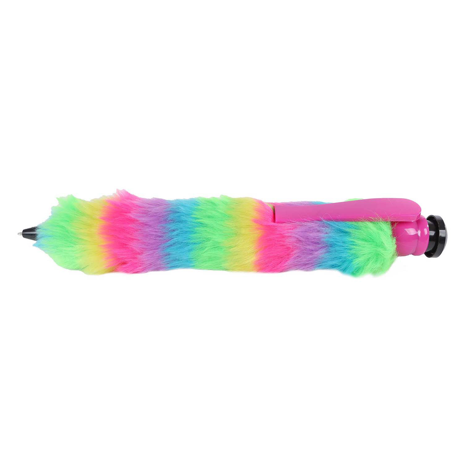 Stylo arc-en-ciel géant Glamour Fluffy - 28 cm