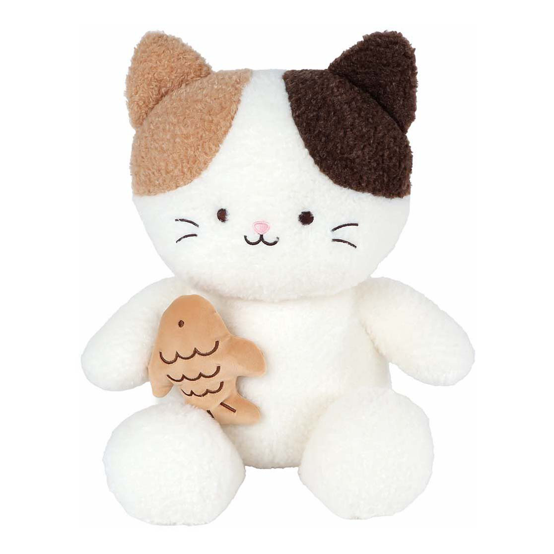 Peluche Chat avec Poisson - 55/46 cm