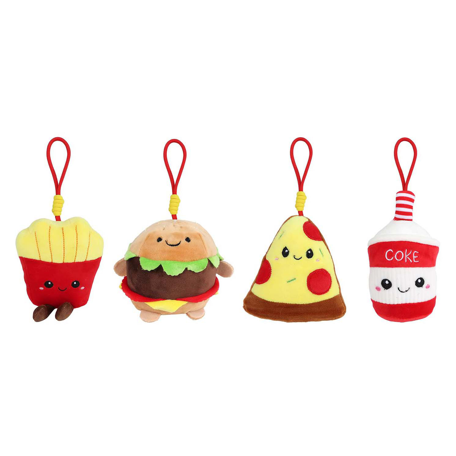 Flauschiger Fast-Food-Menü-Schlüsselanhänger aus Plüsch – 9–12 cm