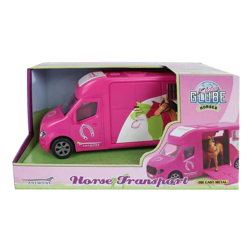 Kids Globe Anemone Paardentruck Die Cast met Licht en Geluid - 1:36