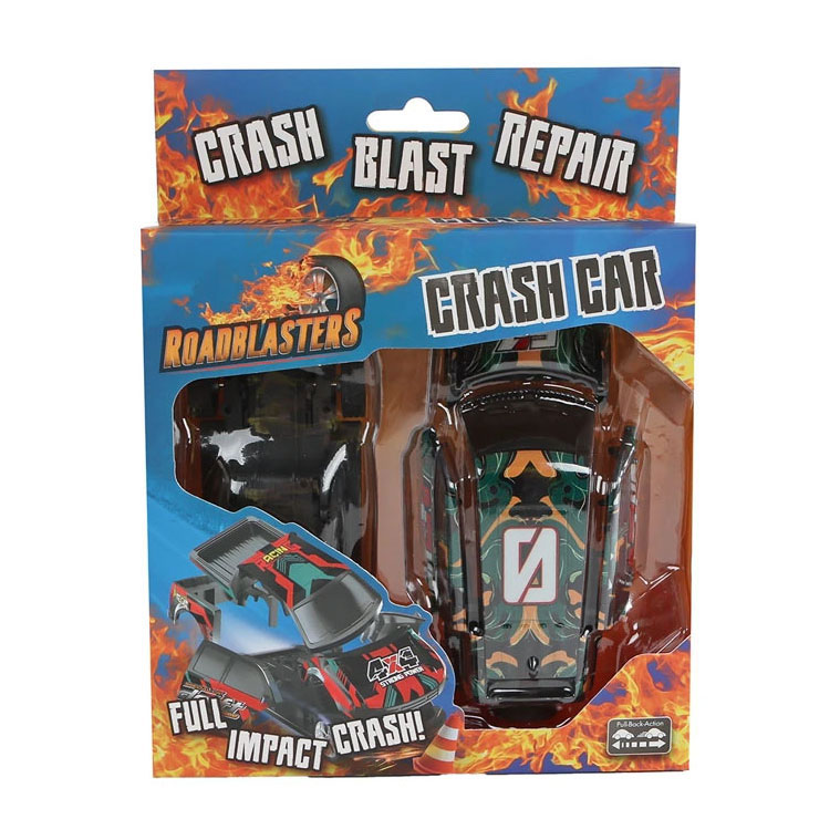 Roadblasters Bots- en Crashauto Pull Back - 12 cm