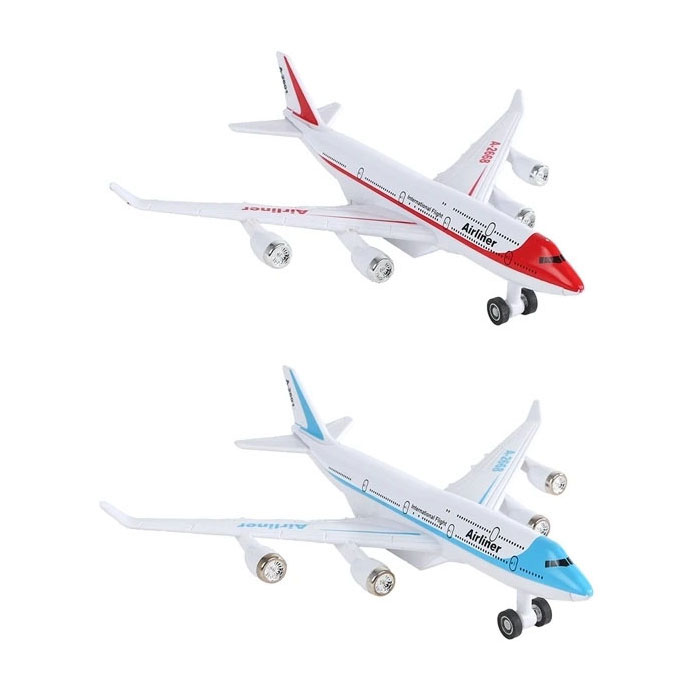2-Play Metalen Vliegtuig Pull Back - 16 cm