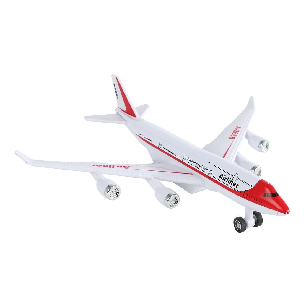 2-Play Metalen Vliegtuig Pull Back - 16 cm