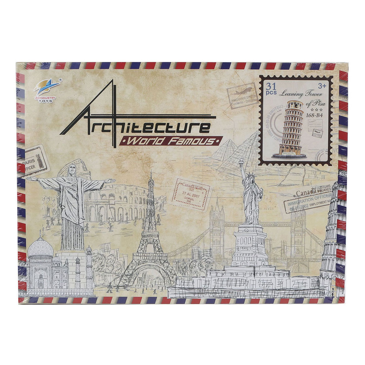 3D Puzzel Eiffeltoren, Toren van Pisa of Tower Bridge