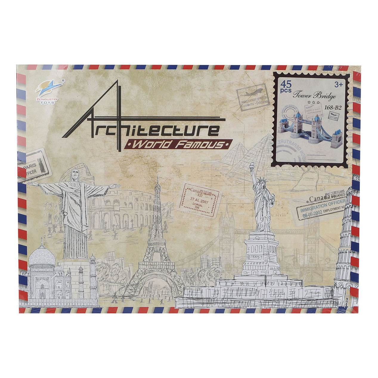 3D Puzzel Eiffeltoren, Toren van Pisa of Tower Bridge