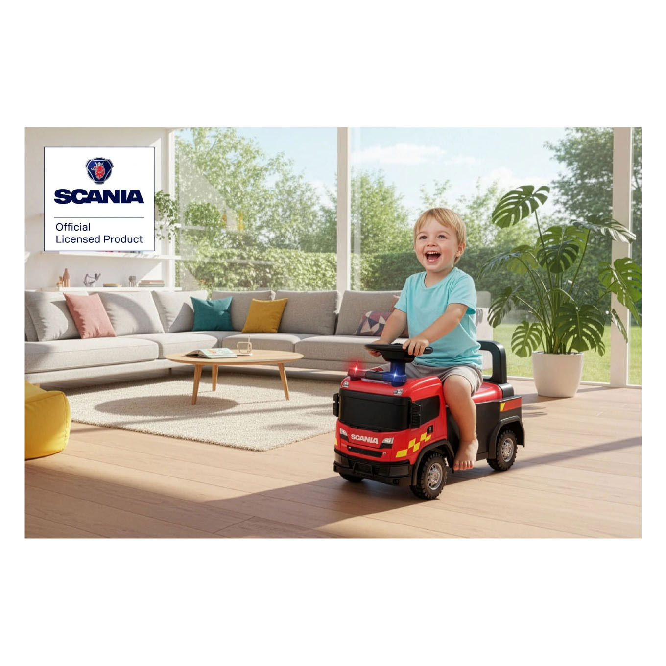 Scania Brandweer Loopauto met Geluid - 60,5 cm