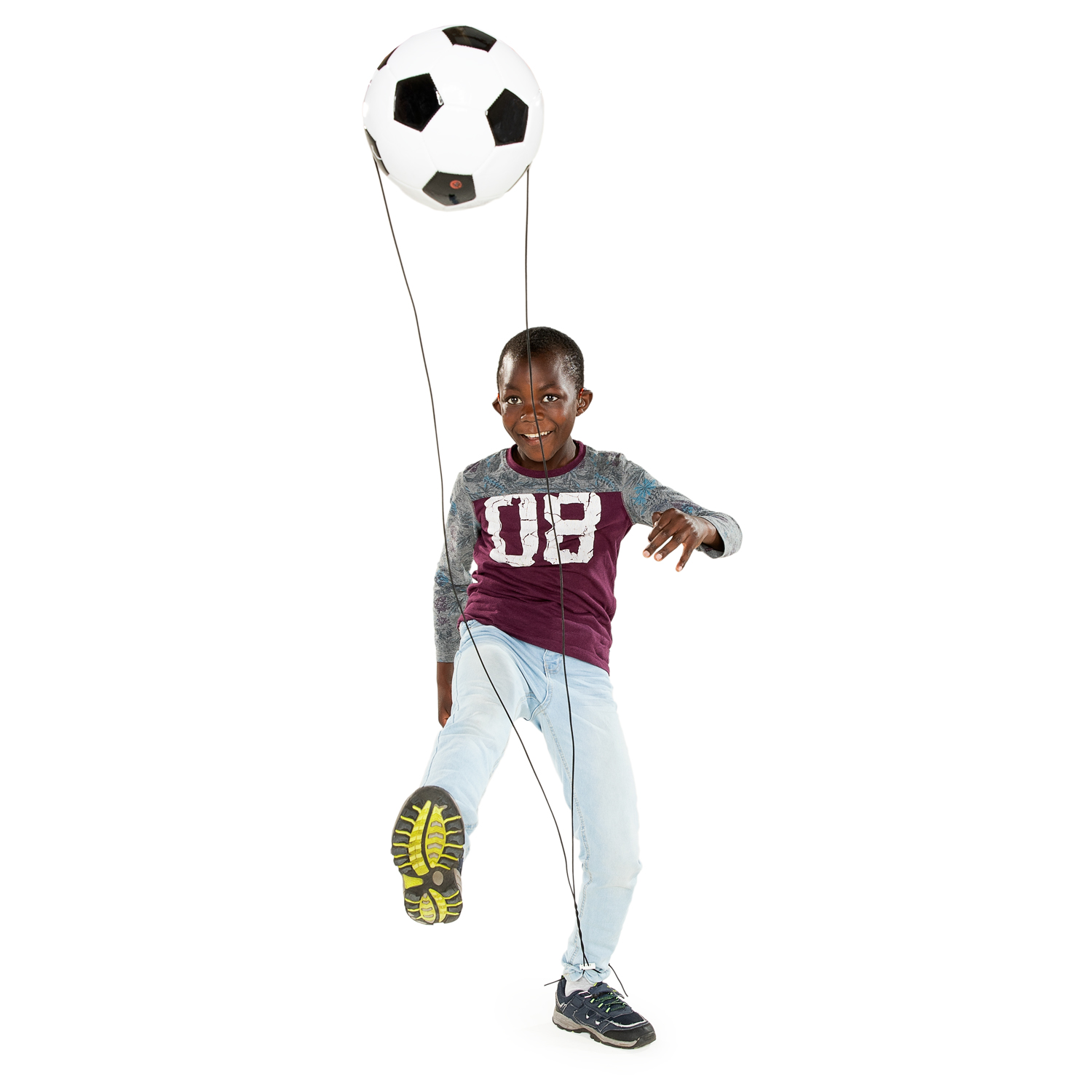 Fußball mit Gummizug, 19cm