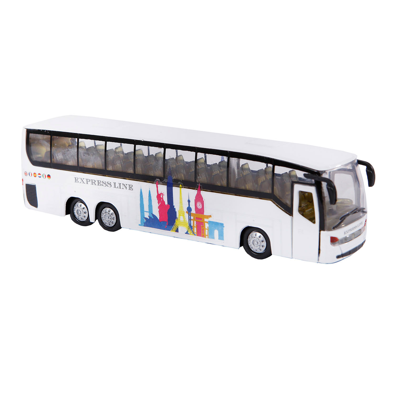 Kids Globe Die-cast Bus met Licht en Geluid, 19cm