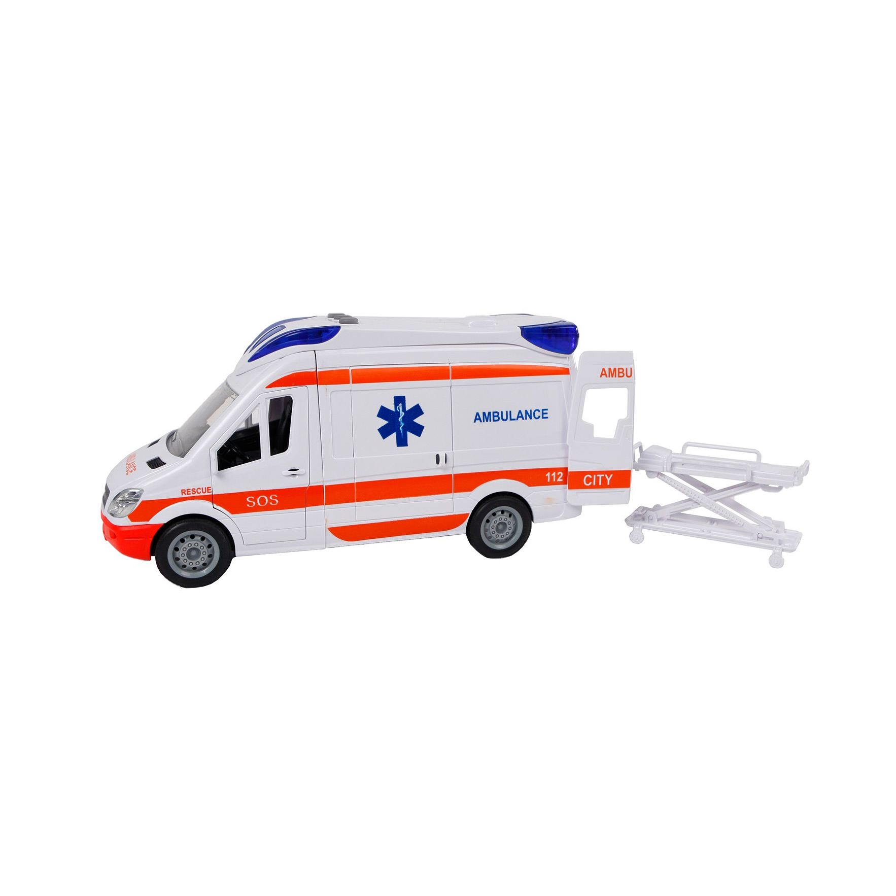 Ambulance en Brancard met Licht en Geluid, 27cm