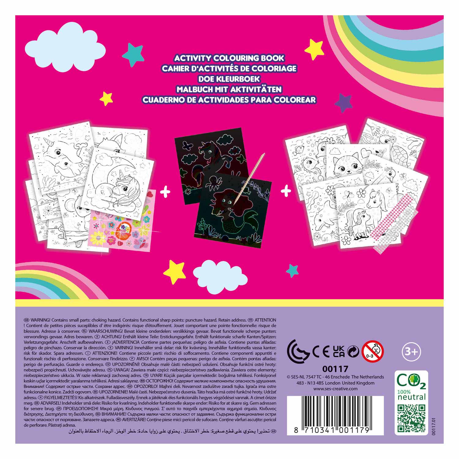 SES Doe Coloring Book Glitter 3 en 1