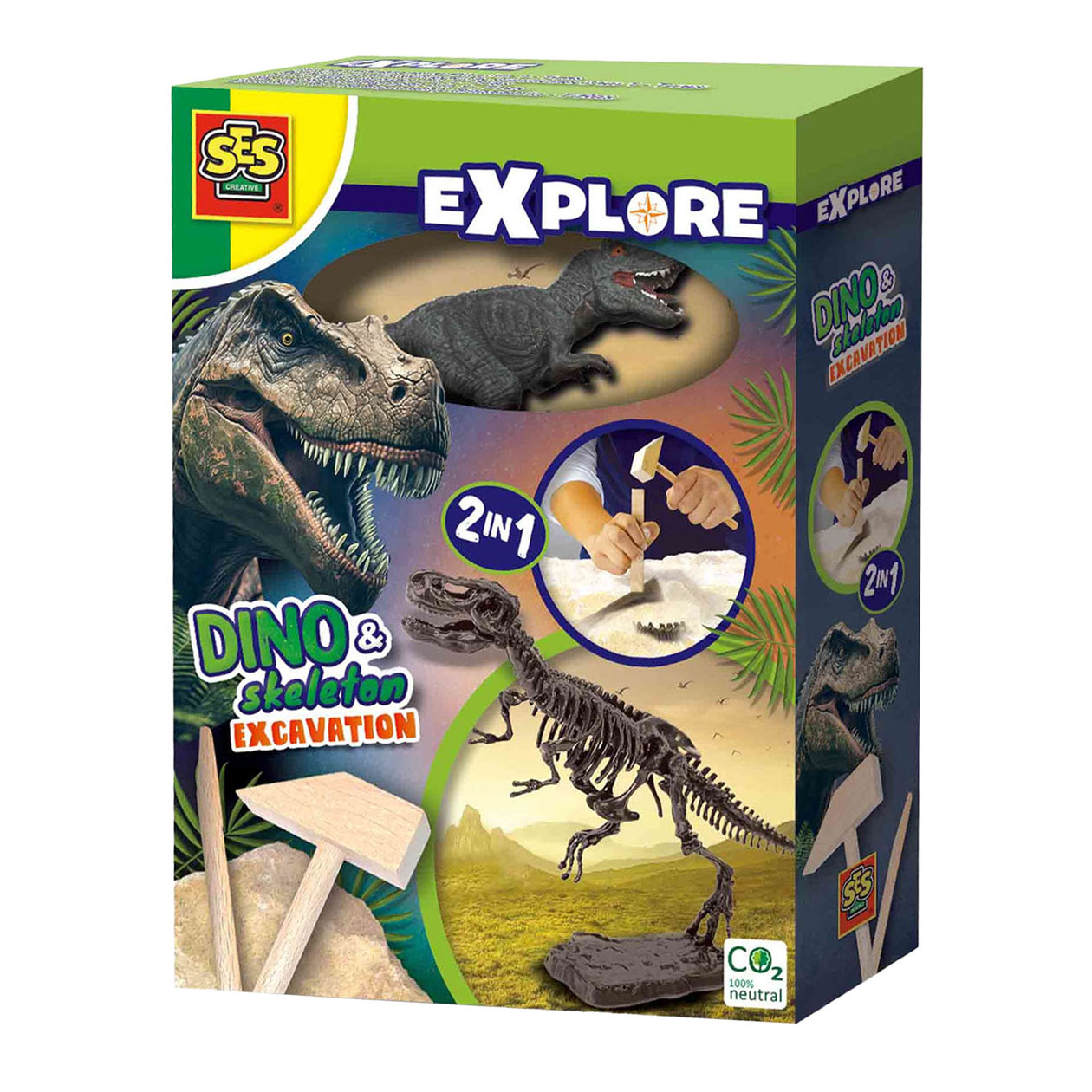 SES Explore Dino et Skeleton Dig 2en1 - T-Rex