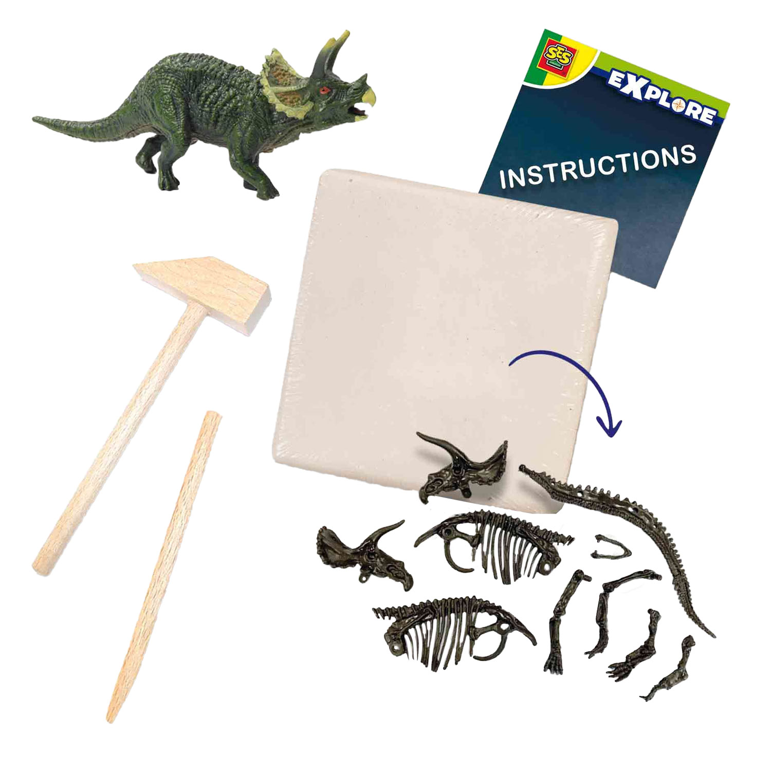 SES Explore Dino and Skeleton Dig 2in1 – Triceratops