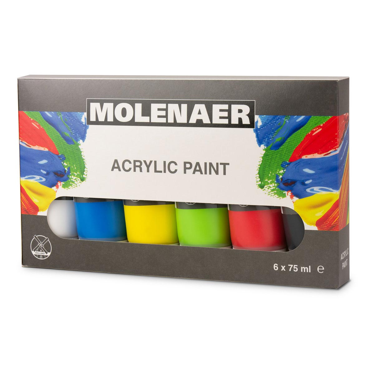 Peinture acrylique Molenaer, 6x75ml
