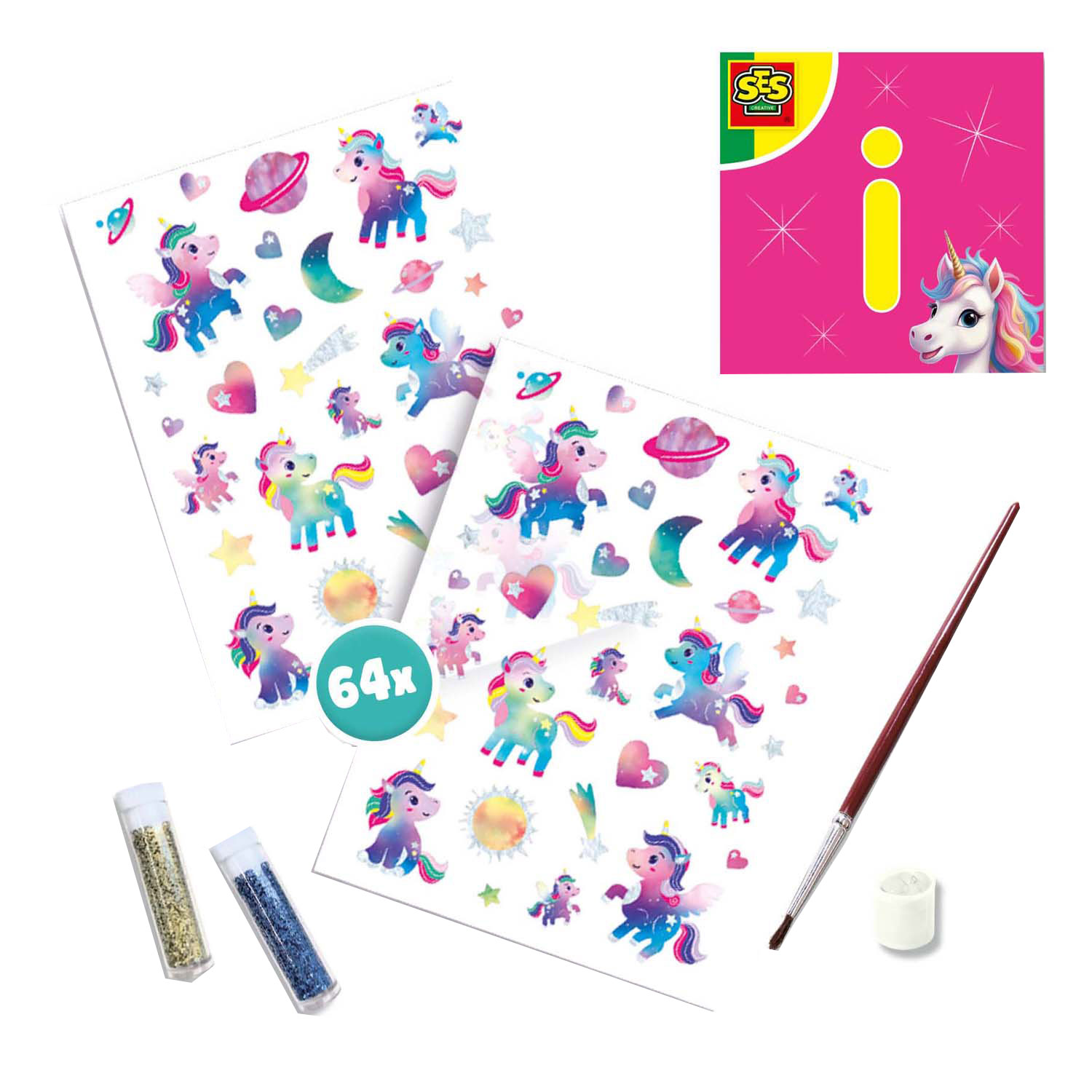 Tatouages ​​et paillettes SES - Licorne