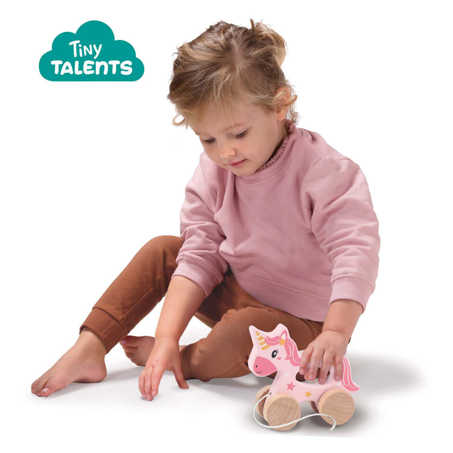 Animal à tirer en bois SES 2 en 1 - Licorne