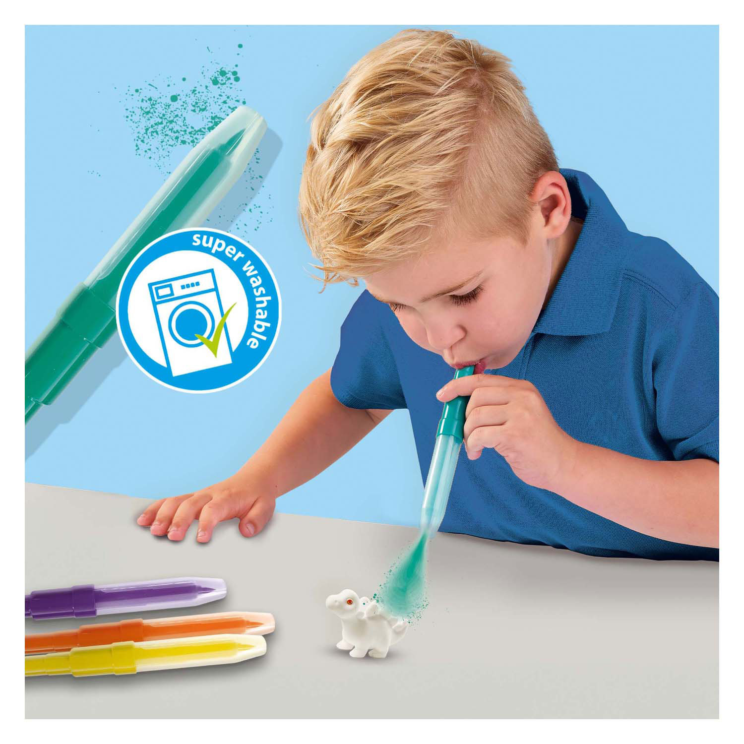 Stylos aérographes SES Blow - Dinosaures, 3 pièces.