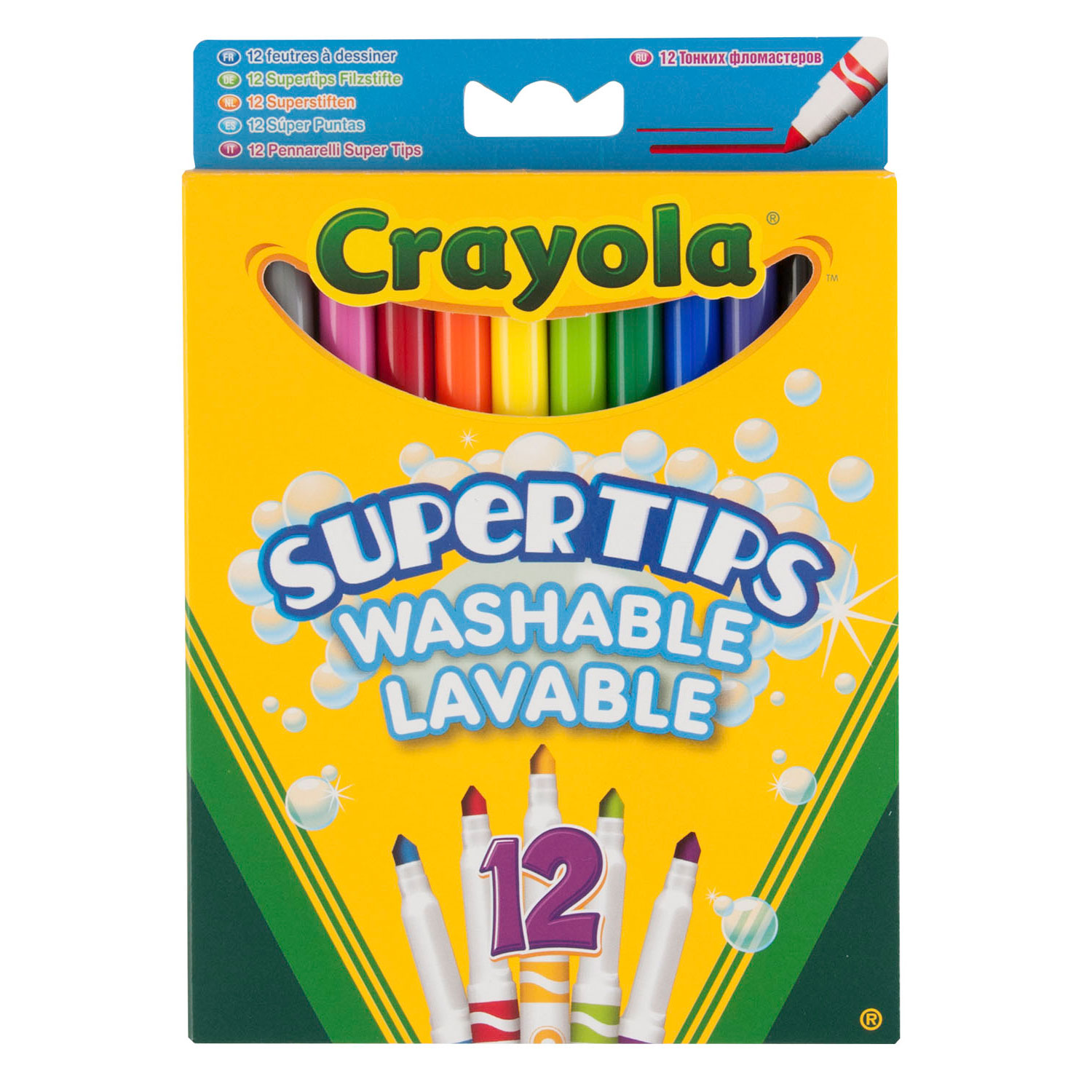 Crayola Filzstifte mit Super Point, 12 Stk.