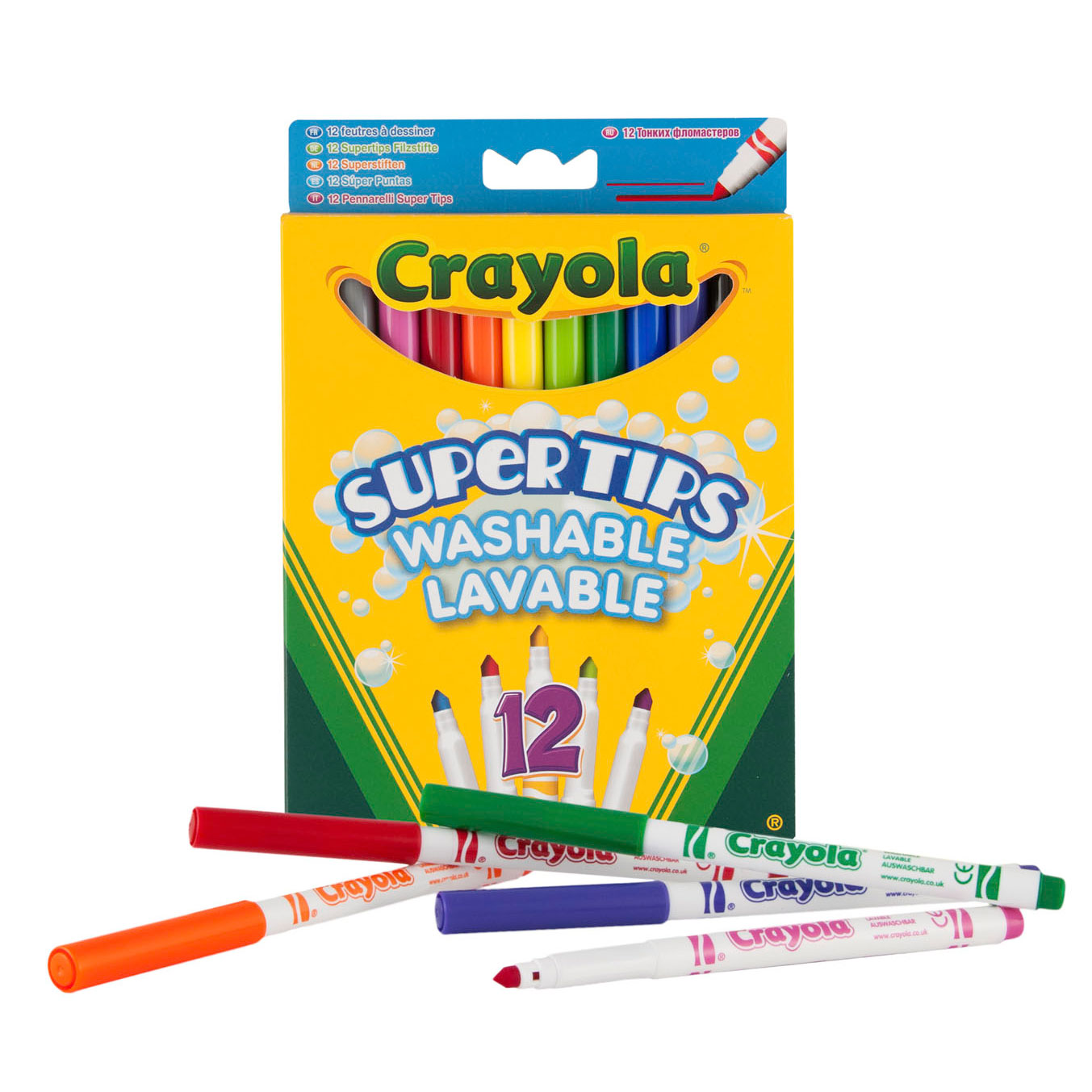 Crayola Filzstifte mit Super Point, 12 Stk.
