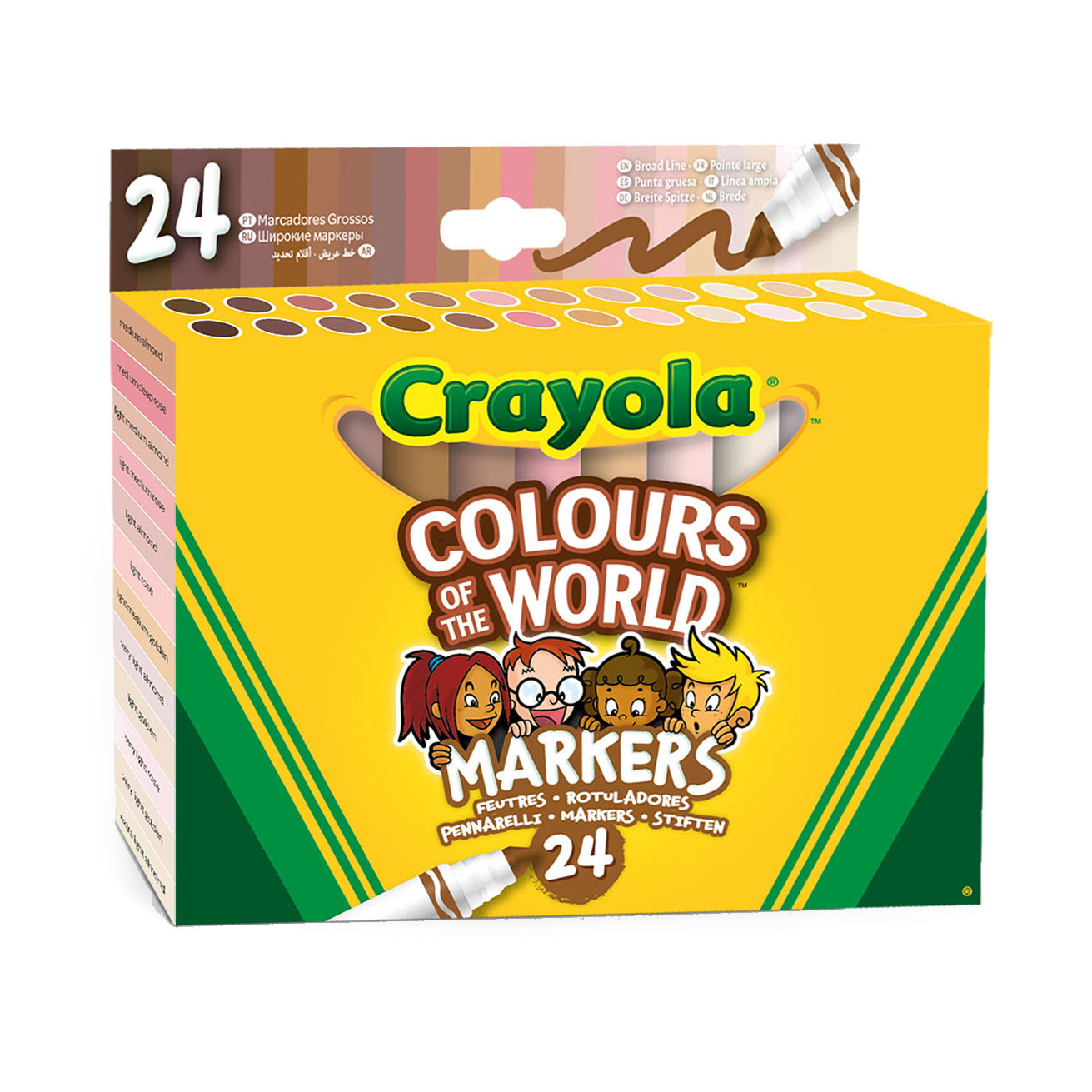 Crayola Colors of the World Viltstiften, 24st.
