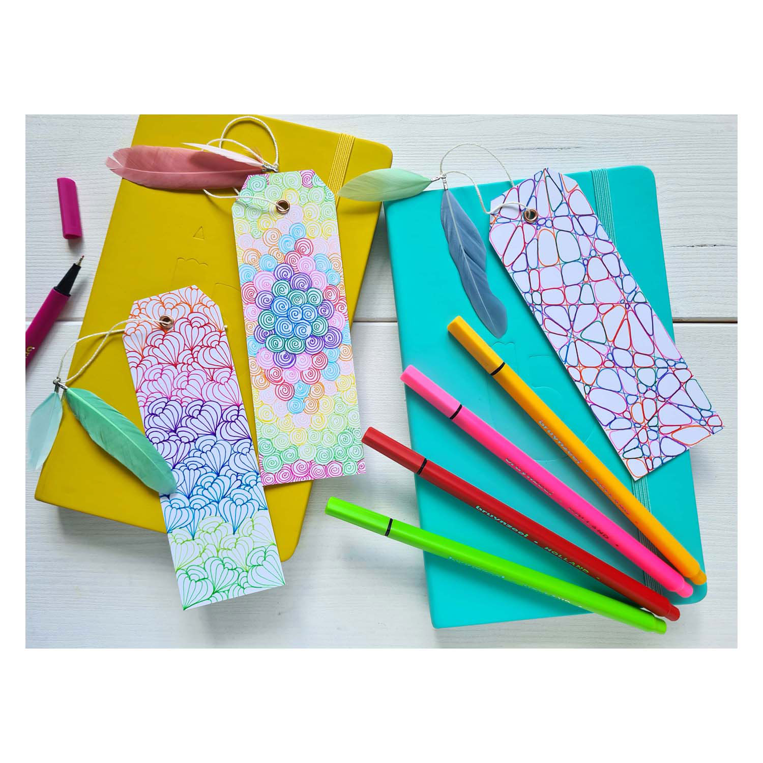 Bruynzeel Fineliner Set Neon & Pastel, 12 Kleuren