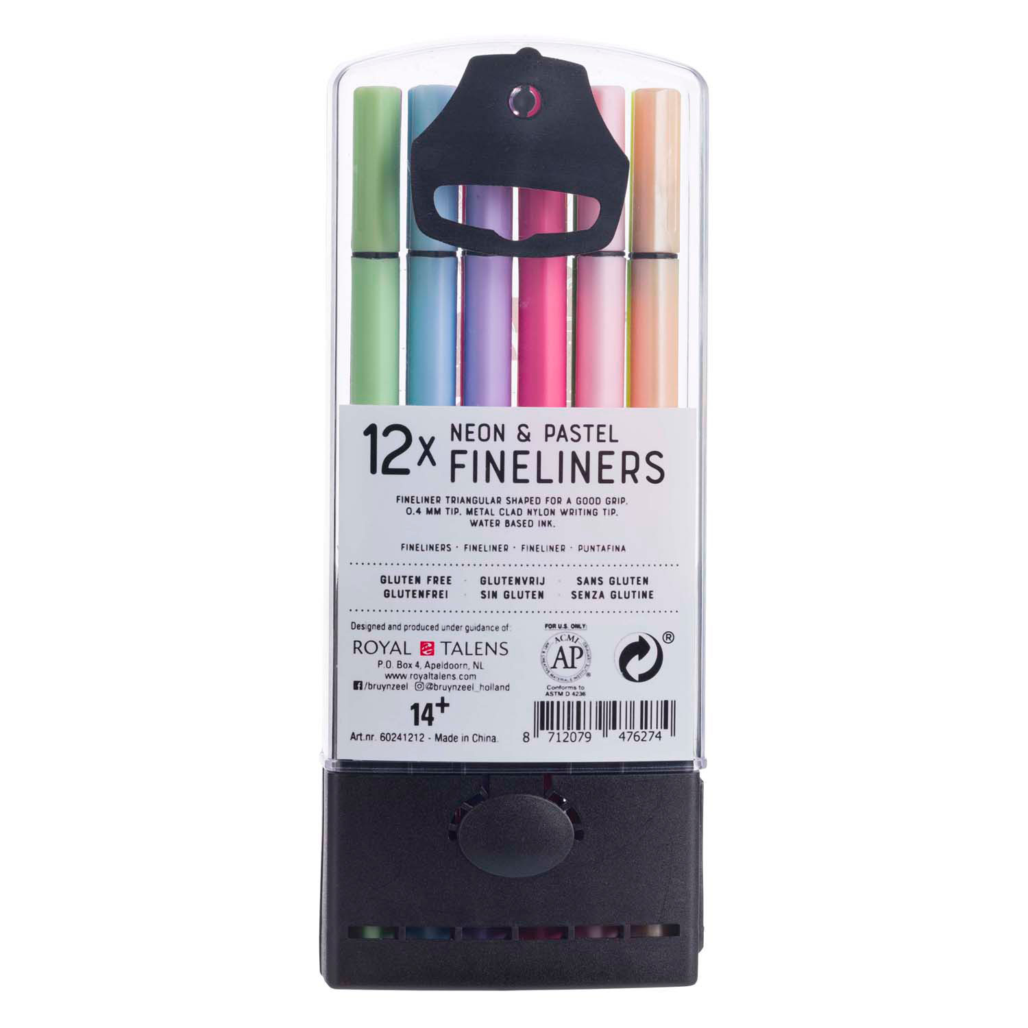 Bruynzeel Fineliner Set Neon & Pastel, 12 Kleuren