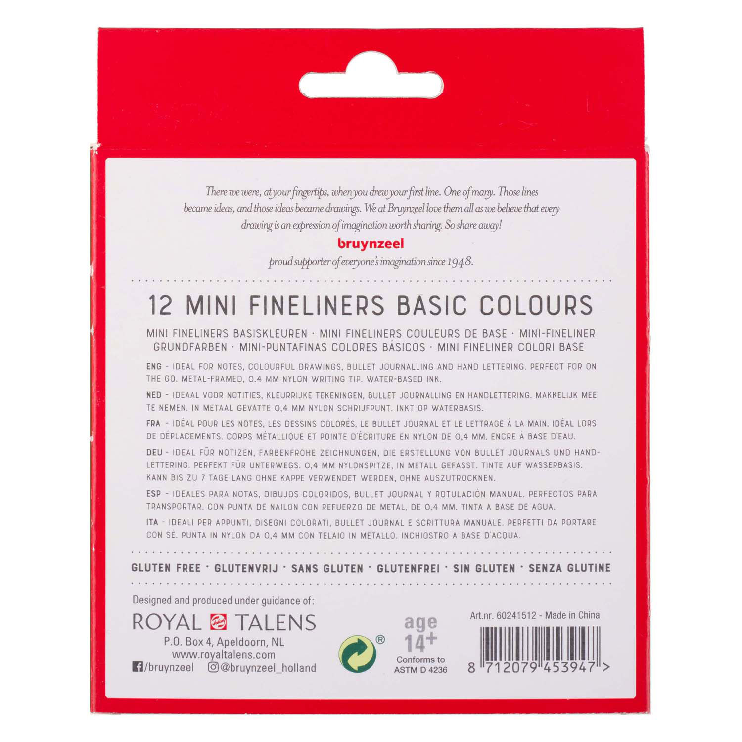 Bruynzeel Fineliner Mini Set 12 Kleuren