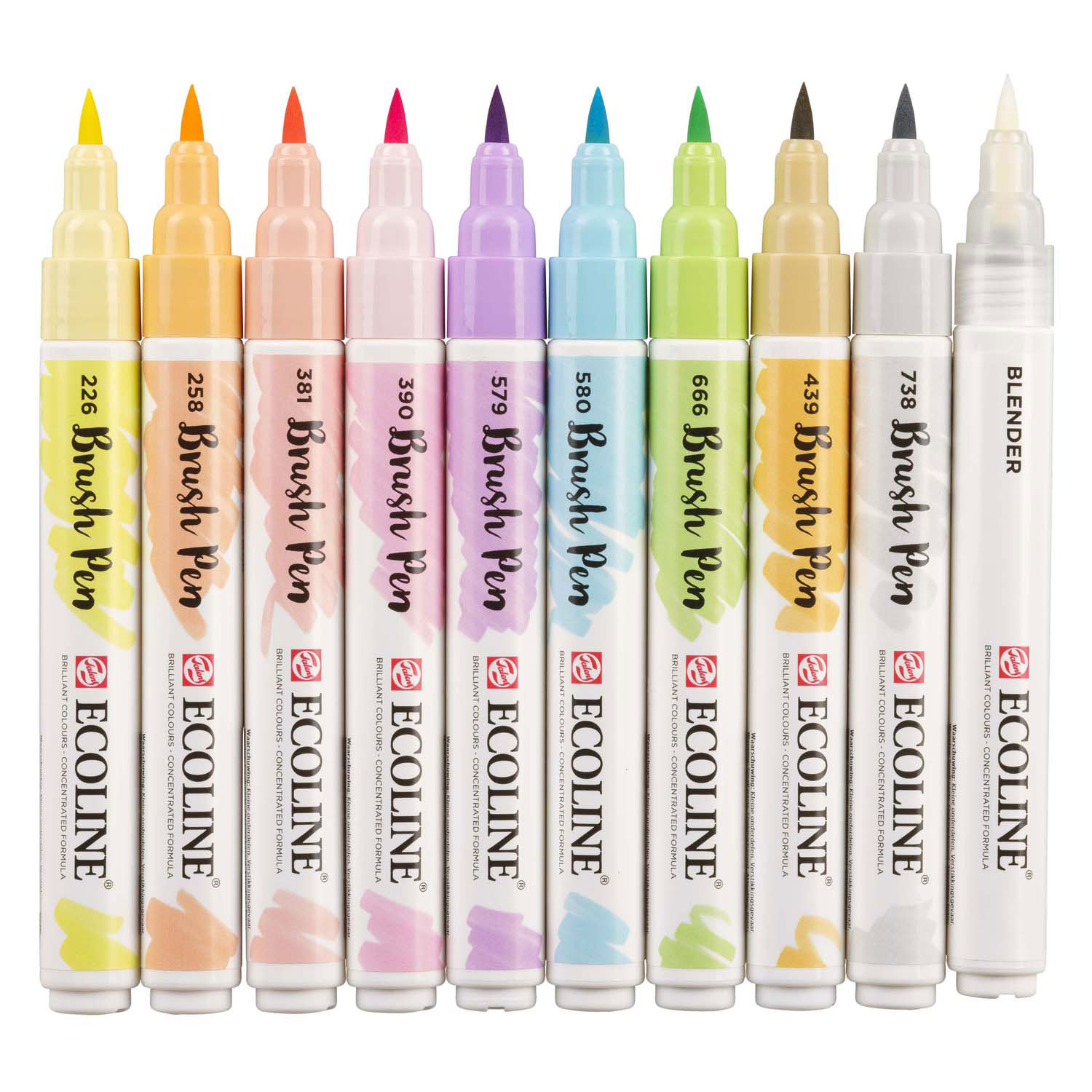 Ecoline Brush Pen Set Pastel, 10 Kleuren