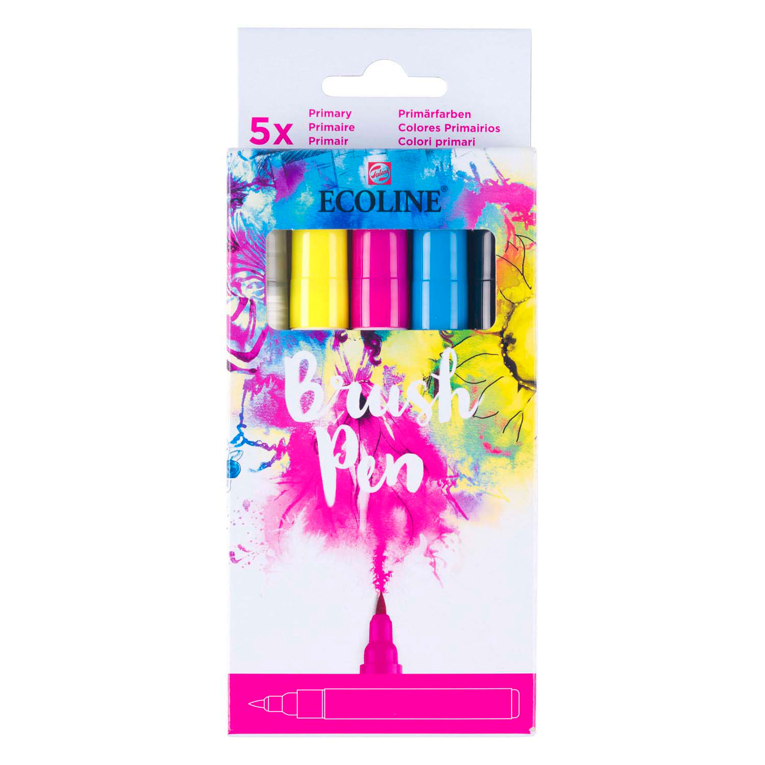 Ecoline Brush Pen Set Primair, 5 Kleuren