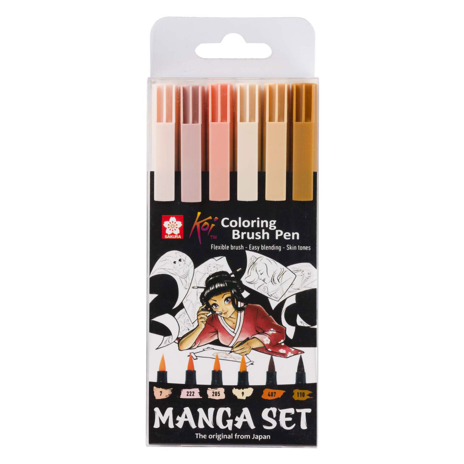 Sakura Unieke Manga-Coll. Van 6 Koi Colouring Penseel Pens