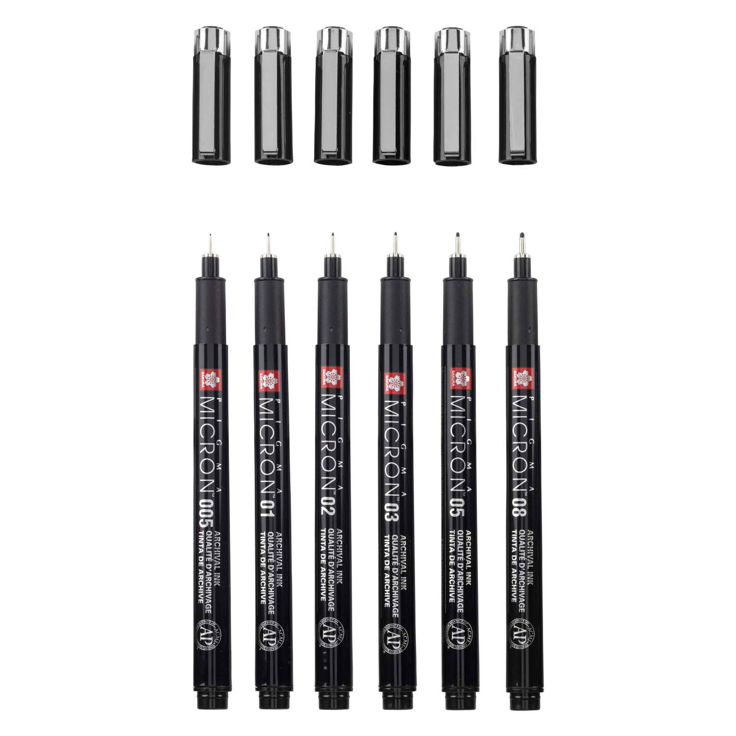 Sakura Pigma Micron Black Edition Set En Gratis Etui, 6St