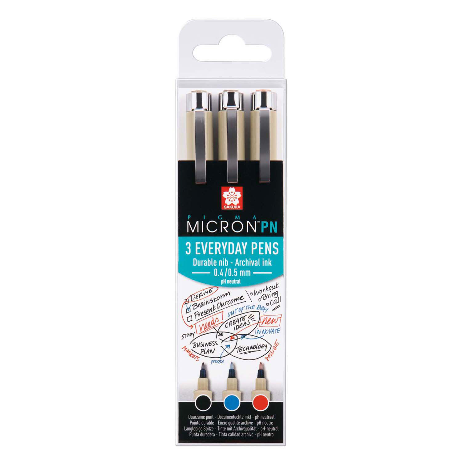 Sakura Pigma Micron Pn Office-Set 3 Kleuren