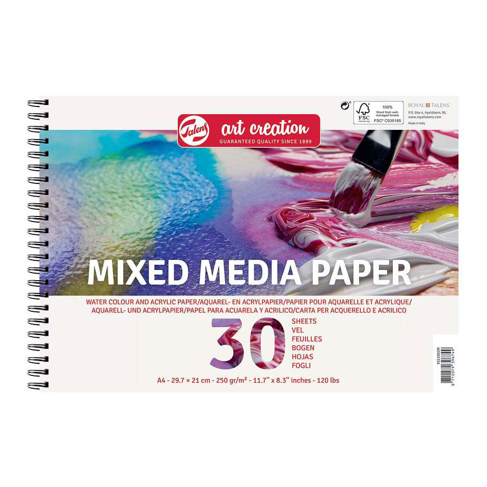 Talens Art Creation Mixed Media Papier A4 250 G 30 Vellen