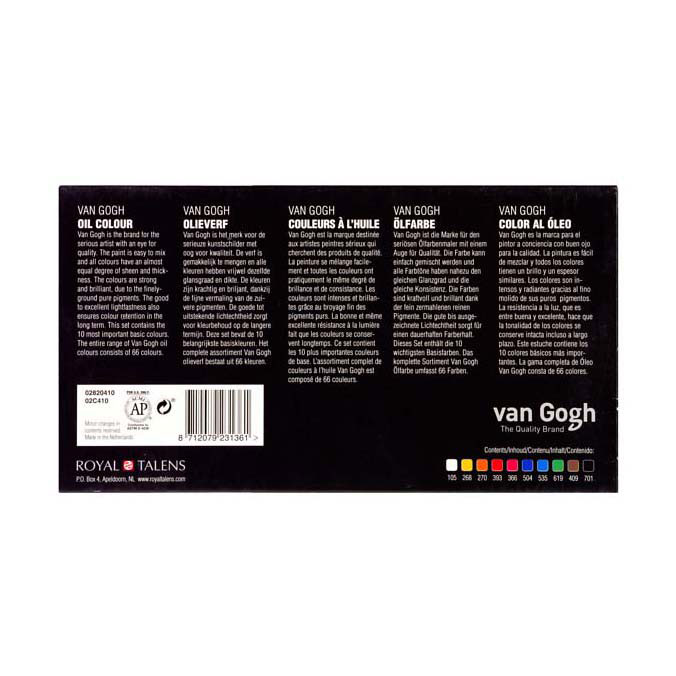 Van Gogh Olieverf Basisset met 10 Kleuren In Tubes Van 20ml