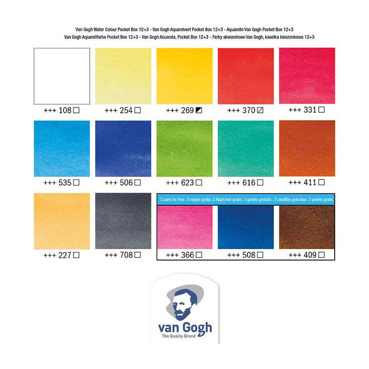 Van Gogh Aquarelverf Pocket Box Basic Kleuren