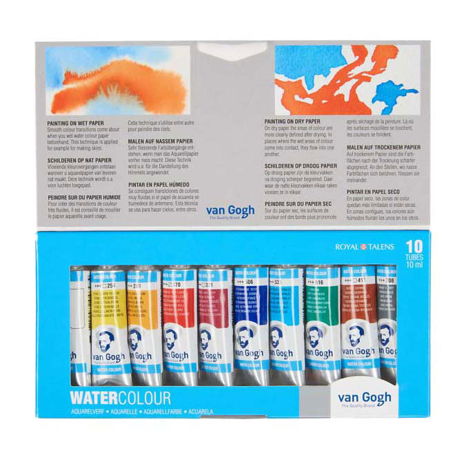 Van Gogh Aquarelverf Set met 10 Kleuren In Tubes Van 10ml