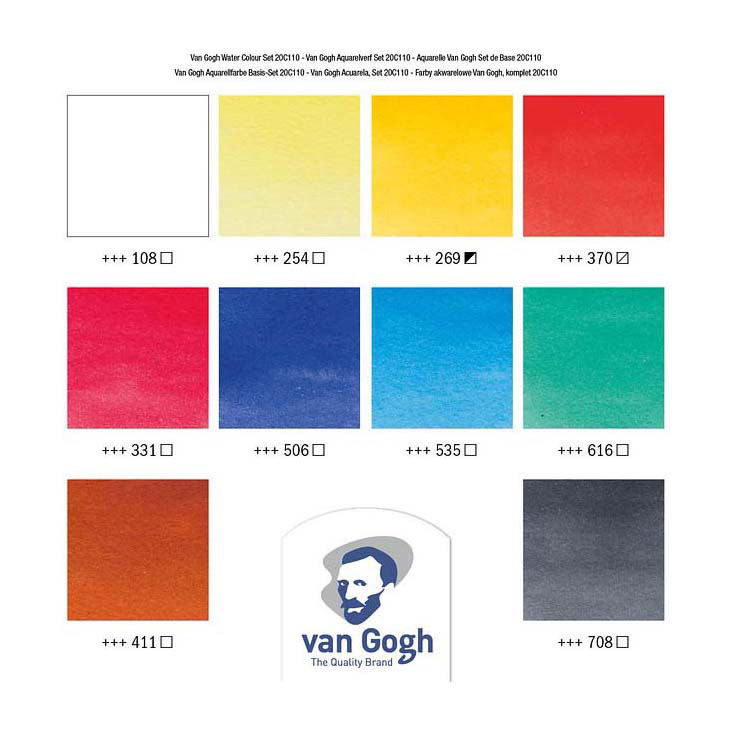 Van Gogh Aquarelverf Set met 10 Kleuren In Tubes Van 10ml